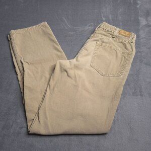 Lands End Mens Straight Leg Corduroy Jeans 32 Beige Traditional Fit
